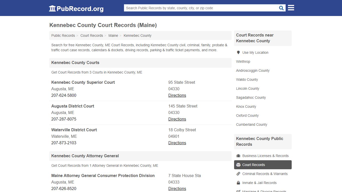 Free Kennebec County Court Records (Maine Court Records) - PubRecord.org