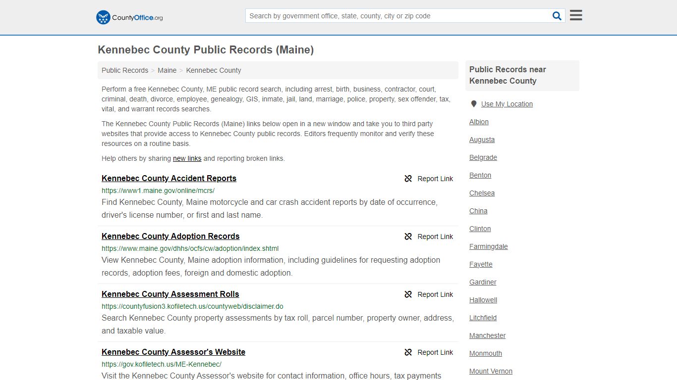 Kennebec County Public Records (Maine) - County Office