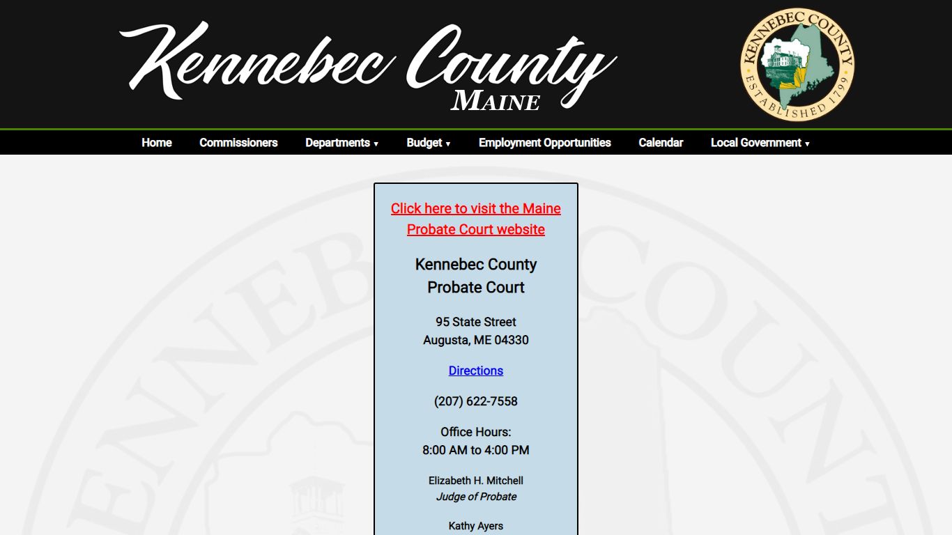 Probate Court - Kennebec County, Maine